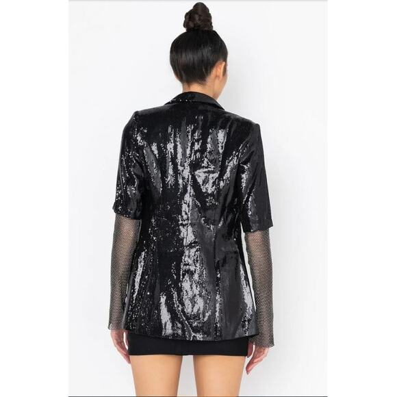 NWT - Akira Ball Drop Sequin Blazer - Picture 5 of 6